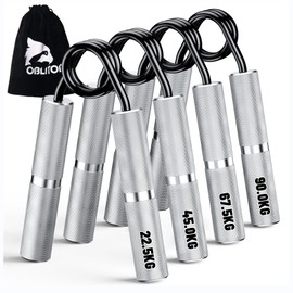 Oblitor Hand Trainer Forearm Trainer 4 or 6 Pack (22.5-157.5 kg) Metal Finger Trainer Grip Strength Trainer Non-Slip Trainer Hand Grip Strengthener for Hand Muscle Training and Hand Rehabilitation