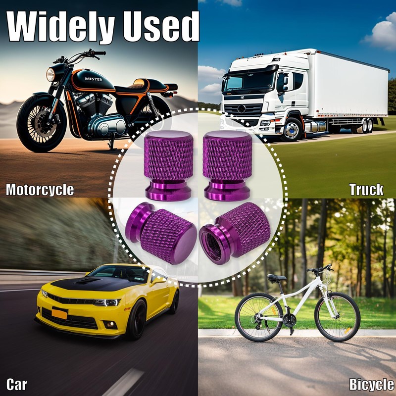 MEAJOO 8PCS Tire Valve Stem Caps, Anodized Aluminum Wheel Valve