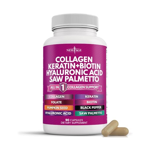 NEW AGE NEW AGE Collagen Pills Biotin Keratin Saw Palmetto