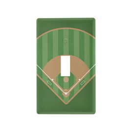 Glaphy Baseball Field Single Toggle Wall Plate, Switch Plates Outlet Covers for Kitchen Bedroom Bathroom Home Decor