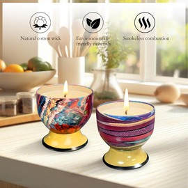 Home Aromatherapy Candles, 2 Packs of 4-Ounce Natural Soy Candles, Portable tin can Candle Set, Suitable for Travel, spa, Bathing, Yoga, Home Decoration (Jasmine, Lavender)