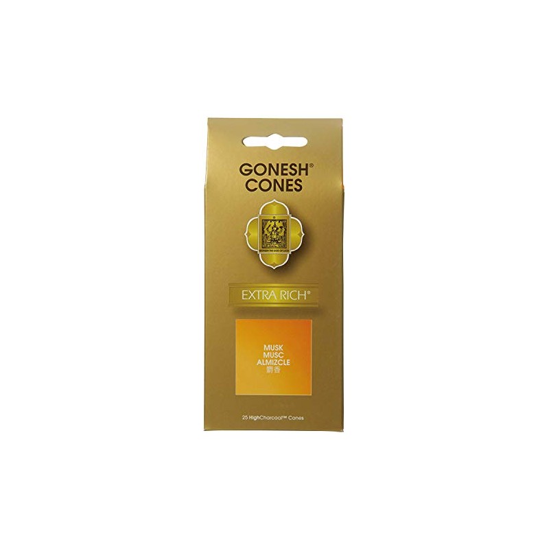 GONESH Incense Cone (Incense) Musk (Oriental, Soft, Sweet Scent) Pack