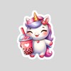 Cute Baby Unicorn Colorful Pony with Pearl Milk Tea Bubble