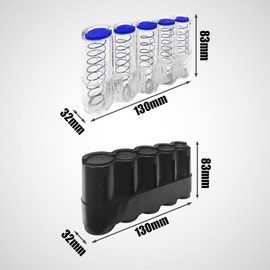 2 Pieces 5-Hole Coin Sorter, Spring Coin Box, Coin Sorter, Suitable for Waiters, Drivers, Salesmen (Black, Transparent Color)