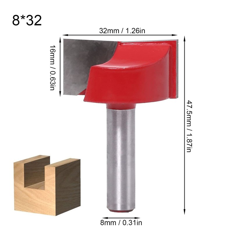6-Piece Floor Cleaning Cutter Set 8 mm Shank Planer Cutter