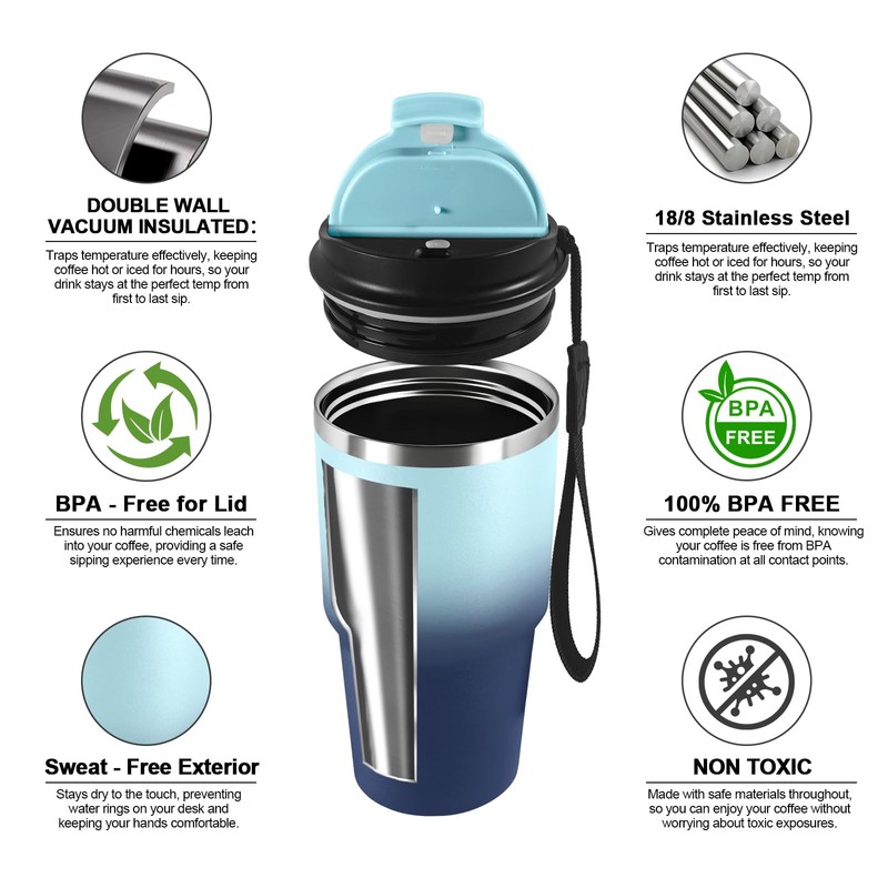 JAPORIA Termo 600ml, Termo in Acciaio Inossidabile con Doppia Pared