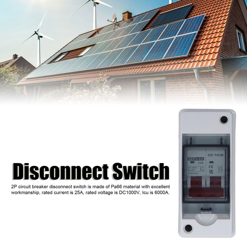 2P Photovoltaic System DC Miniature Circuit Breaker Solar IP65 Waterproof