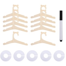 10 Wooden Baby Hangers 5 Dividers 1 Black Pen, Baby Hangers, Baby Clothes Hangers, Wooden Hangers for Clothes, Mini Clothes Hanger for Baby/Toddler/Newborn Clothes