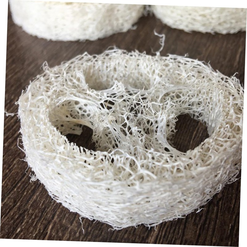 Baluue 10pcs Natural Loofah Dish Sponges Durable Kitchen Cleaning Tools