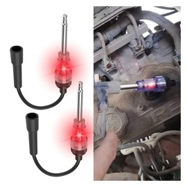 Inline Spark Plug Tester, Straight Boot Ignition Coil Tester Light, Car Small Engine Spark Tester, Armature Diagnostic Detector Tool for Car Lawnmower Internal External Engine (2 PCS)