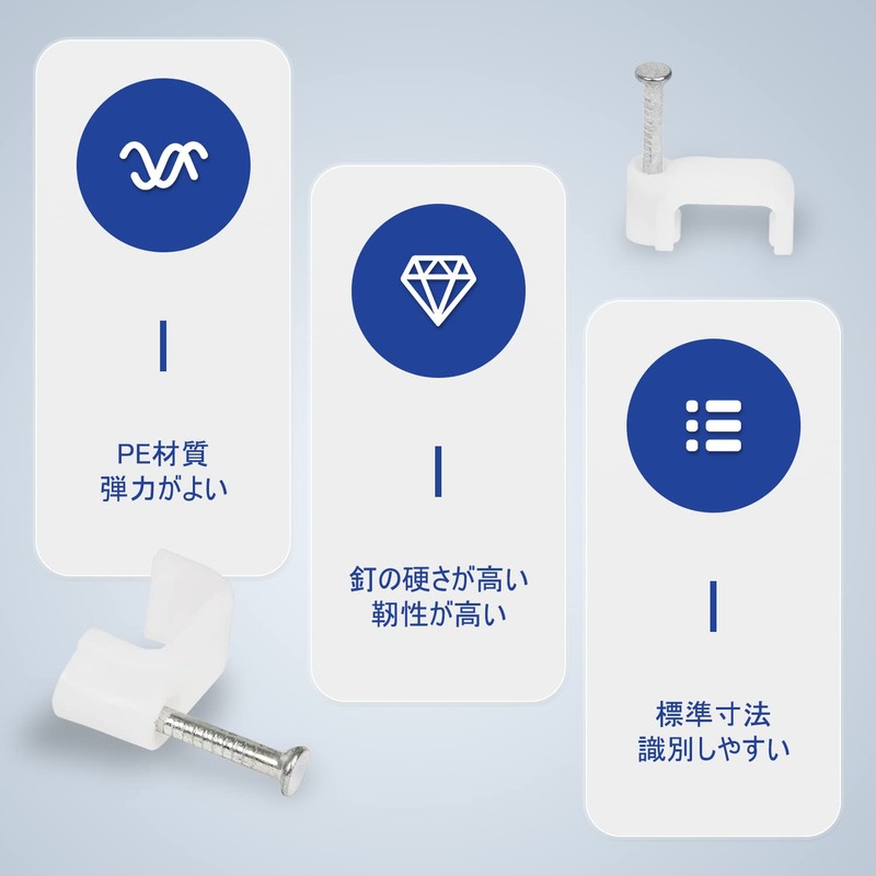 Fasttend Flat Cable Clip Nail Fastener Wire Storage for Cable
