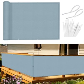 Sunnylaxx Balcony Privacy Screen 90 x 300 cm, Light Blue Balcony Cladding, Balcony Cover, Balcony Cover, Opaque Wind Protection and UV Protection with Cable Ties