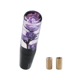 Unbranded VIP 20CM JDM Clear Purple Real Flowers Manual Car Gear Shift Knob Lever Shifter