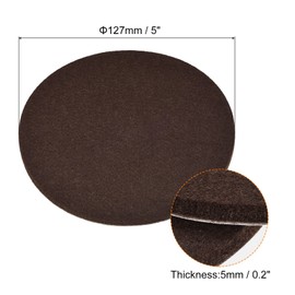 sourcing map Felt Furniture Pads, 127mm Dia Self-stick Non-slip Anti-scratch Round Felt Pads Cabinet Closet Feet Floor Protector Brown 4 Pads
