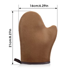 WLLHYF Self-Tanning Glove Applicator Gloves 3D Design Ultra Soft Face Tanning Back Lotion Applicators Self Tanning Glove for Your Back (Brown)