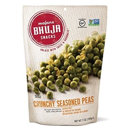 Majans Bhuja Gluten Free Snack Mix, Non-GMO | No Preservatives | Vegetarian Friendly | No Artificial Colors or Flavors, Crunchy Seasoned Peas, 7 Ounce