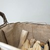 Wicker Lined Log Basket Classic Round Fireplace Storage Grey Woven