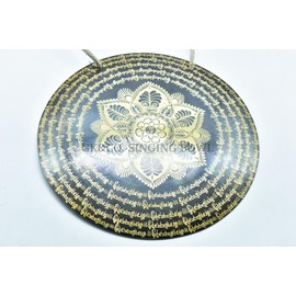 GK&CO. 13 Inches Handmade Mantra Flower of life Tibetan Gong-Music Gong-Healing Meditation Gong-Chakra Balance-