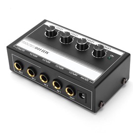 4 Channel Line Mixer,Mini Metal Hub Microphone,Ultra Low Noise Audio Equipment(#2)