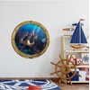 Port Scape King Neptunes Trident Porthole Sea Window Rustic Wall