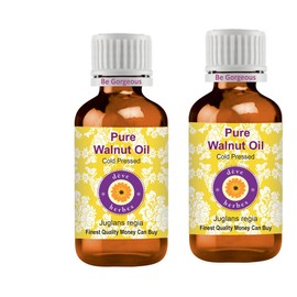 Deve Herbes Pure Walnut Oil (Juglans regia) Cold Pressed (Pack of Two)100ml X 2 (6.76 oz)