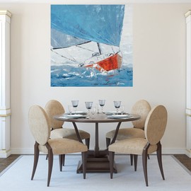 Fine Art Canvas Grey Day Canvas Wall Decor by Artist John Burrows for Living Room, Bedroom, Bathroom, Kitchen, Office, Bar, Dining & Guest Room - Ready to Hang - 37 in x 37 in