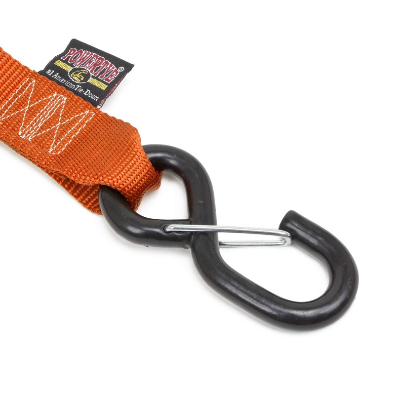 PowerTye 1.5in x 6ft Ergonomic Ratchet Tie-Down Kit w/Latching Hooks,