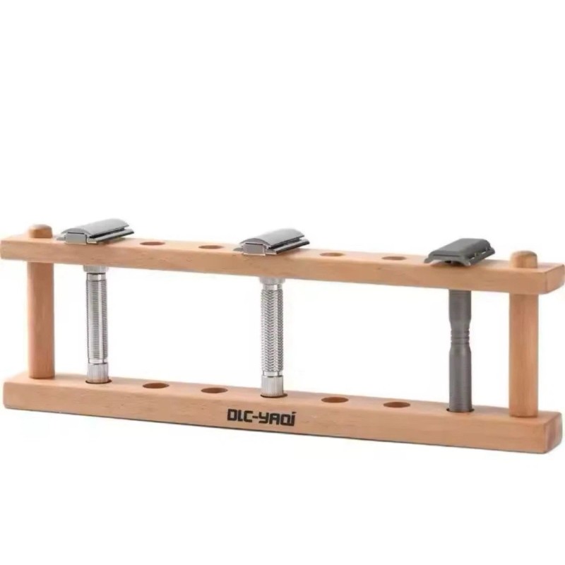 YAQI Wood Razor Holder Display Storage For 7 hole Multiple