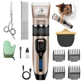 Gooad Cat Clippers for Matted Hair, Cat Grooming Kit, Cordless Cat Shaver for Long Hair, Low Noise Paw Trimmer, Cat Hair Trimmer for Grooming,Quiet Pet Hair Clippers Tools for Cats Dogs (Gold)