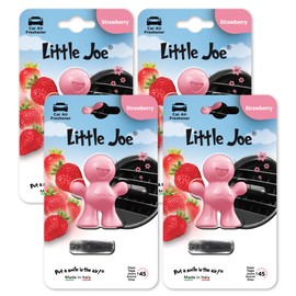 Little Joe Standard Car Air Freshener, 45-Day Long-Lasting Fragrance, Scented Vent Clip for Car Interior Home & Office - 4 Pack Strawberry