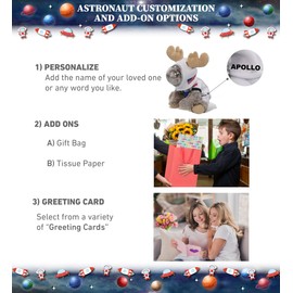 DolliBu Floppy Moose Astronaut Plush Toy - Super Soft Farm Life Astronaut Stuffed Animal Plush with Space Helmet and NASA Astronaut Suit, Cute Spaceman Doll Decor for Girls and Boys - 9 Inch