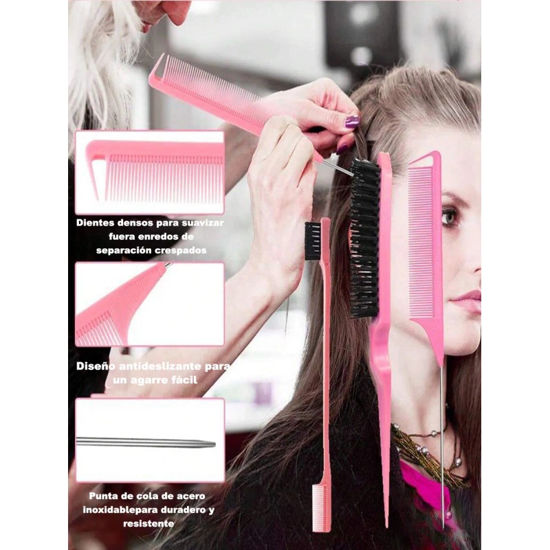 Kit 12pz Peine De Masaje De Cepillo Adecuado Cabello Rizad