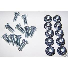 10 - 1/4" x 5/8" TRACK BOLTS AND LOCK NUTS Garage Door Hardware Screw