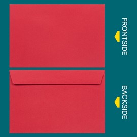 6x9 Red Envelopes Self Seal, 50/pack, Colored Envelopes Letter Size 6 x 9 inch, Booklet Envelopes for Cards, Invitations, Holiday, Postcards, Gifts, 32lb Paper, Envelopes for 5x7 Cards
