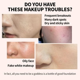 LXSKN 6-in-1 Makeup Infused with 1% Hyaluronic Acid- Matte + Poreless Liquid Foundation For A Glowing & Soft-Focus Look, Suitable for All Skin Types (101 Light, 6-in-1 Makeup Foundation)