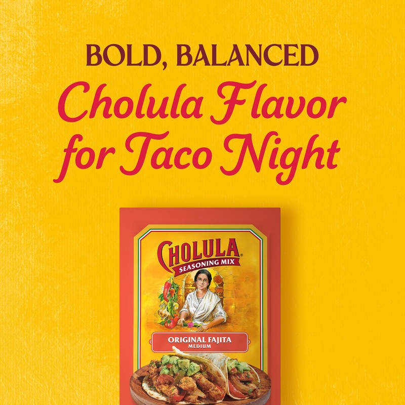 Cholula Seasoning Mix, Original Fajita, Medium Heat, For Chicken, Steak,