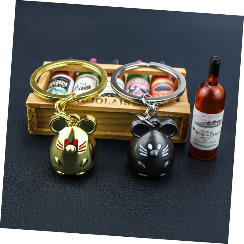 [CALLARON] 3pcs Mouse Keychain Mouse Key Ring Mouse Key Holder