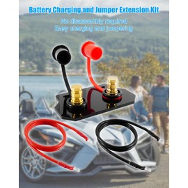 Battery Charger Post Compatible with Slingshot Grand Touring/S/SL/SLR/R, Charging and Jumper Terminals Relocation Kit with 6 AWG Copper Cables & No Drilling Mounting Bracket
