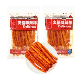 Mkostlich Latiao Spicy Strips, 2 Packs Latio Hot and Spicy, Chinese Spicy Sticks, Spicy Sticks Chinese Snacks, 3.59oz/pack 辣条 (3.59oz*2Pcs, Spicy Sticks)