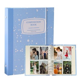 QiuchenYH A5 Binder Photocard Album with 25Pcs Inner Pages 3 Inch Photo Album Sleeves Kpop Photocard Holder Photocard Collect Book for Photos Pictures Cards Storage Blue