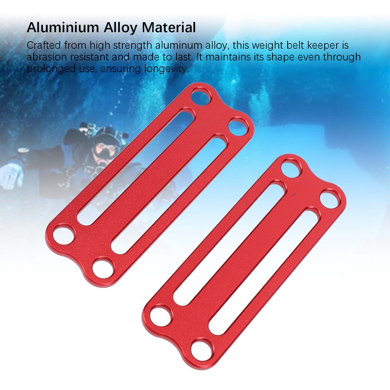 2PCS Weight Belt Keeper Aluminum Alloy 4 Hole Lightweight Dive