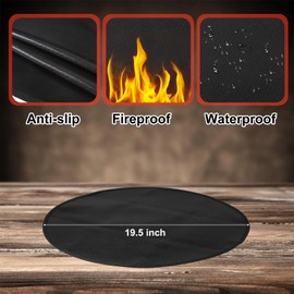 Fire Pit Mat for Solo Stove Mesa XL, 19.5in Fireproof Mat for Under Fire Pit Deck Protector Mat Round Fireplace Mat Pad Heat Resistant Under Grill Mat for Tabletop Fire Pit Outdoor Barbecue