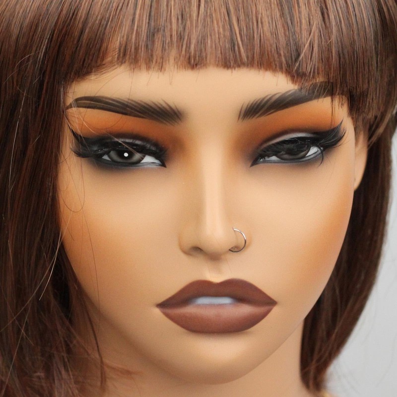 NewkeepsR 22G×8mm Titanium Hinged Clicker Nose Ring Sleeper Piercing Hoop