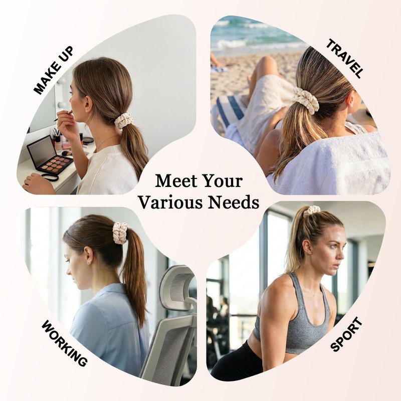 Breathable Blonde Hair Ties, Perforated Stretchable Elastic Bands, No Damage