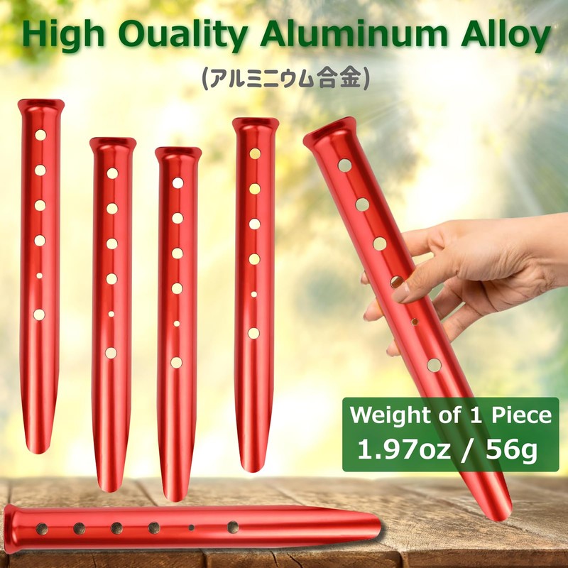 Azarxis Sand Pegs, Aluminium Tent Pegs, U-Profile Pegs, Pegs, Pack