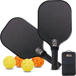 Gorilla Gear USAPA Approved Pickleball Starter Set, Fiberglass 2 Pack Black NEW