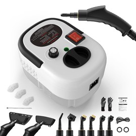 Steam Cleaner for Home, 2500w Steamer for Cleaning, 1200ml Water Tank, High Pressure Steam Cleaner Handheld, Fast Heating Handheld Steamer, Portable Steamer for Windows, Kitchen, Bathroom, Tile-White