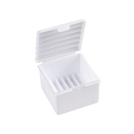 FSpronail 1pcs Nail Brush Washing Box,Multifunctional Nails Brush Acrylic Liquid Powder Sequin Removal Cleaning Plastic Cleaner Case with Lid,2-in-1 Nail Cleaning Box for Pen Washing and Holder(white)