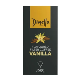 Dimello Vanilla Flavoured Ground Coffee, 250g - Luxurious Filter Blend with Central & South American Beans, Ideal for Cafetiere & Filter Brewing