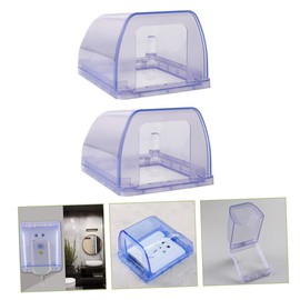 2pcs Weatherproof Adhesive Outlet Covers Receptacle Protector Wall Plate Outdoor Use Easy Install Ideal Home Improvement Safety